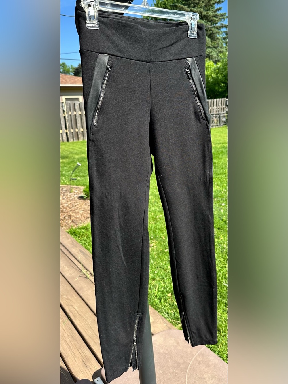 Athleta Women's Black Zip-Pocket Ponte Ankle Pants
